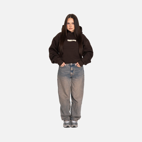 WATCH YOUR STEP HOODIE BROWN