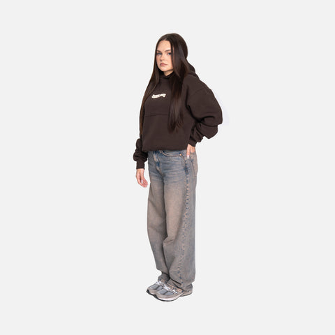 WATCH YOUR STEP HOODIE BROWN