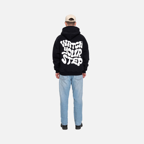 WATCH YOUR STEP HOODIE BLACK